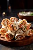 Schnelle Wraps Fingerfood mit Frischkäse, Gemüse und Tortilla Wraps