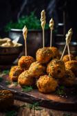 Süße Kartoffel-Falafel, ein köstliches fingerfood ohne käse