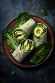 Vegane Avocado Wraps auf einem Teller