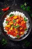 Vegetarisches Gemüse-Curry mit Basmati-Reis