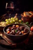 Rehgulasch mit Rotwein und Pilzen